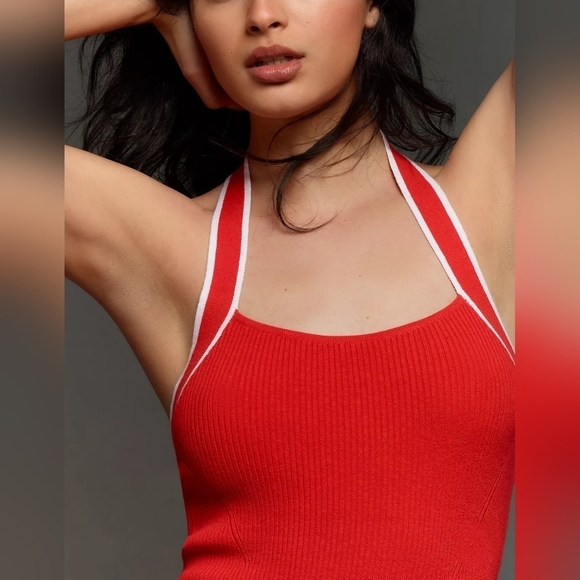 Daily Practice by Anthropologie Full Speed Retro Knit Halter Mini Dress, RED - Picture 5 of 13